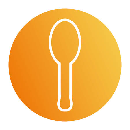 spoon block style icon design, Cook kitchen Eat food restaurant home menu dinner lunch cooking and meal theme Vector illustrationのイラスト素材