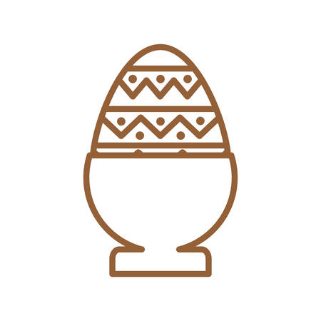 Happy easter striped egg line style icon design, Spring decoration holiday greeting ornament celebration festive season tradition and festival theme Vector illustrationのイラスト素材