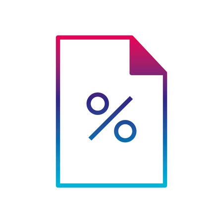 percentage document gradient line style icon of money financial item banking commerce market payment buy currency accounting and invest theme Vector illustrationのイラスト素材