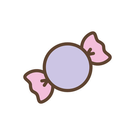 Sweet candy line and fill style icon design, dessert food delicious sugar snack and tasty theme Vector illustrationのイラスト素材