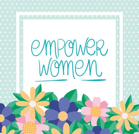 flowers and leaves design of Women empowerment female power feminist people gender feminism young rights protest and strong theme Vector illustrationのイラスト素材