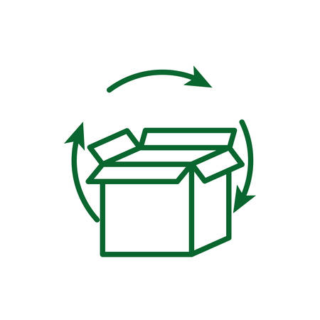 Recycle sign around box design, Ecology eco save green natural environment protection and care theme Vector illustrationのイラスト素材