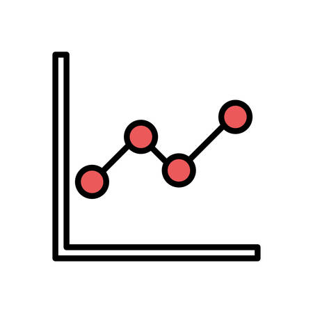 Workflow line and fill style icon design, Infographic data information business analytics and visual presentation theme Vector illustrationのイラスト素材
