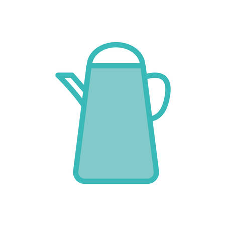 tea kettle dou color style icon design, Cook kitchen Eat food restaurant home menu dinner lunch cooking and meal theme Vector illustrationのイラスト素材