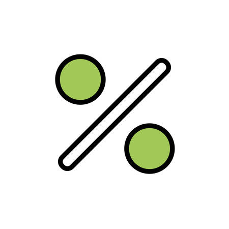 percentage line and fill style icon of money financial item banking commerce market payment buy currency accounting and invest theme Vector illustrationのイラスト素材