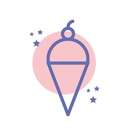 Sweet ice cream block line style icon design, dessert food delicious sugar snack and tasty theme Vector illustrationのイラスト素材
