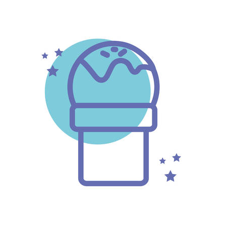 Sweet ice cream block line style icon design, dessert food delicious sugar snack and tasty theme Vector illustrationのイラスト素材