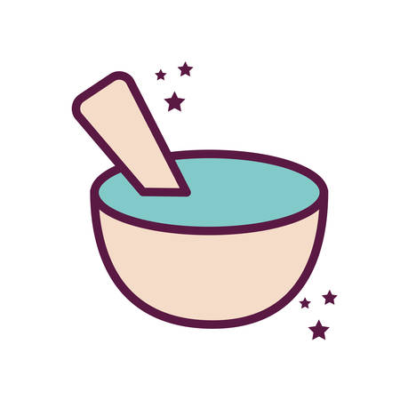 bowl line and fill style icon design, Cook kitchen Eat food restaurant home menu dinner lunch cooking and meal theme Vector illustrationのイラスト素材