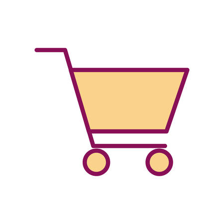 Shopping cart line and fill style icon design of Commerce market store shop retail buy paying banking and consumerism theme Vector illustrationのイラスト素材