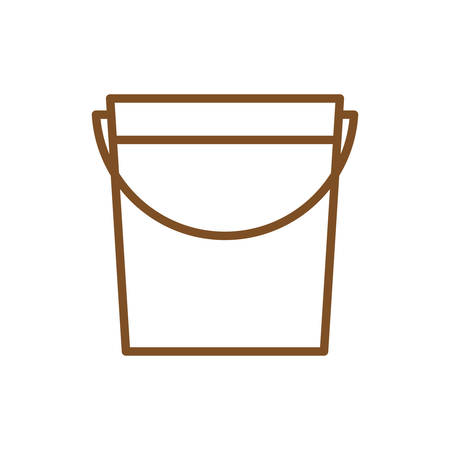 Bucket line style icon design, Gardening garden planting nature ecology outdoors and floral theme Vector illustrationのイラスト素材