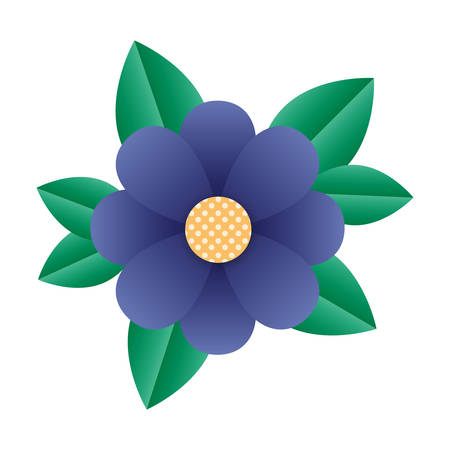 Natural flower with leaves design, floral nature plant ornament garden decoration and botany theme Vector illustrationのイラスト素材