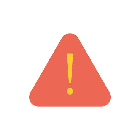 alarm triangle banner flat style icon design of Security system warning protection danger web alert and safe theme Vector illustrationのイラスト素材
