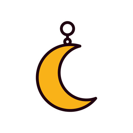 Moon line and fill style icon of night bedtime sky space moonlight nature light lunar and science theme Vector illustrationのイラスト素材