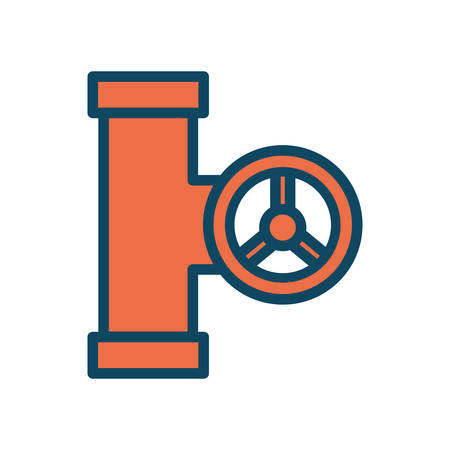 pipe with tap line and fill style icon design, Oil industry Gas energy fuel technology power industrial production and petroleum theme Vector illustrationのイラスト素材