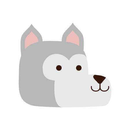 Cute wolf cartoon flat style icon design, Animal zoo life nature character childhood and adorable theme Vector illustrationのイラスト素材