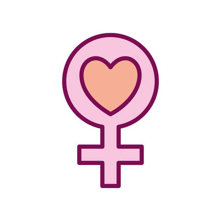 Female gender line and fill style icon design, Sexual orientation identity human people relationship love connection and sex theme Vector illustrationのイラスト素材