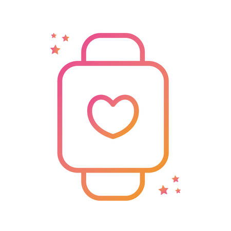 heart inside watch gradient style icon design of Medical care health emergency aid exam clinic and patient theme Vector illustrationのイラスト素材