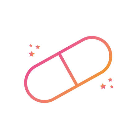 Pill gradient style icon design of Medical care health emergency aid exam clinic and patient theme Vector illustrationのイラスト素材