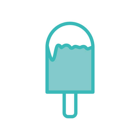 Ice cream dou color style icon design, Sweet dessert food flavor scoop summer dairy and tasty Vector illustrationのイラスト素材