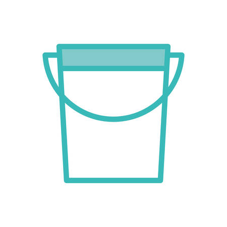 milk bucket dou color style icon design, dairy breakfast food fresh natural healthy product calcium and nature theme Vector illustrationのイラスト素材