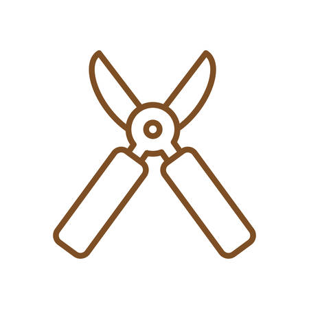 scissor line style icon design, Gardening garden planting nature ecology outdoors and floral theme Vector illustrationのイラスト素材