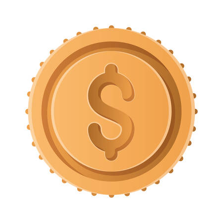 Coin of money financial item banking commerce market payment buy currency accounting and invest theme Vector illustrationのイラスト素材