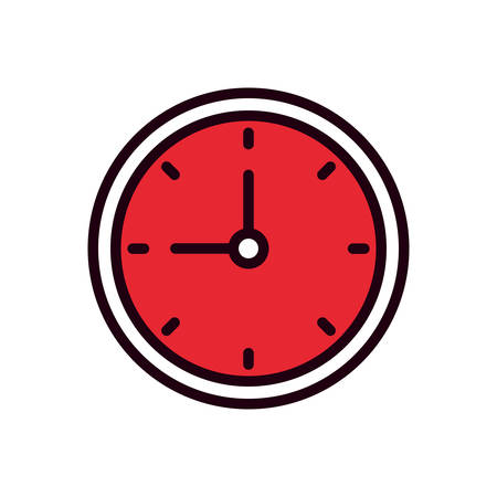 Clock instrument line and fill style icon design, Time tool watch second deadline measure countdown and object theme Vector illustrationのイラスト素材