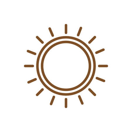 Sun line style icon design, summer nature tropical season holiday sunny weather and energy theme Vector illustrationのイラスト素材
