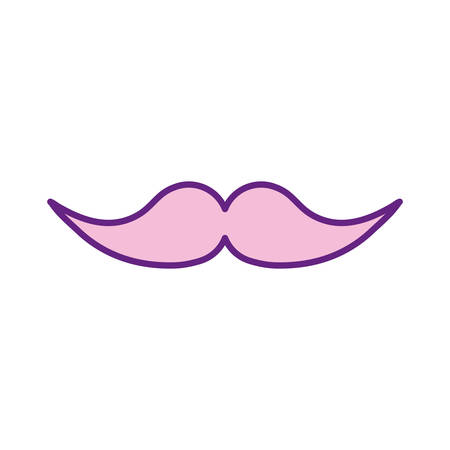 Male mustache line style icon design, Hair gentleman man style face retro facial beard and fashion theme Vector illustrationのイラスト素材