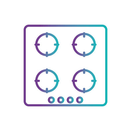 stove gradient style icon design, Cook kitchen Eat food restaurant home menu dinner lunch cooking and meal theme Vector illustrationのイラスト素材