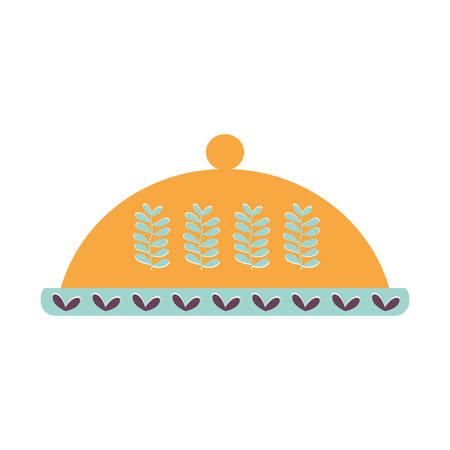 platter flat style icon design, Cook kitchen Eat food restaurant home menu dinner lunch cooking and meal theme Vector illustrationのイラスト素材
