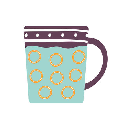Tea or coffee mug flat style icon design, Cook kitchen Eat food restaurant home menu dinner lunch cooking and meal theme Vector illustrationのイラスト素材