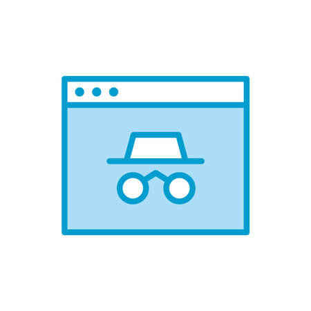 hat and glasses inside website line and fill style icon design of Security system warning protection...