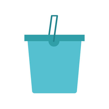 bucket flat style icon design, Cleaning service wash home hygiene equipment domestic interior housework and housekeeping theme Vector illustrationのイラスト素材