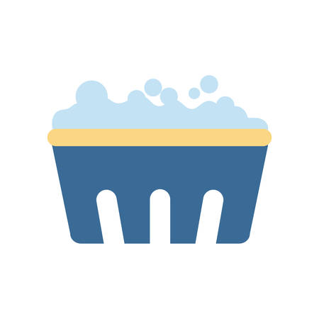 bucket flat style icon design, Cleaning service wash home hygiene equipment domestic interior housework and housekeeping theme Vector illustrationのイラスト素材