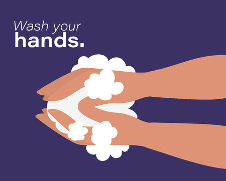 Hands washing design, Hygiene wash health clean healthy bacteria bathroom protection and liquid theme Vector illustrationのイラスト素材