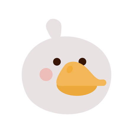 Cute duck cartoon flat style icon design, Animal zoo life nature character childhood and adorable theme Vector illustrationのイラスト素材