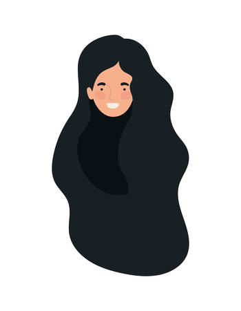 Avatar woman head design, Girl female person people human and social media theme Vector illustrationのイラスト素材