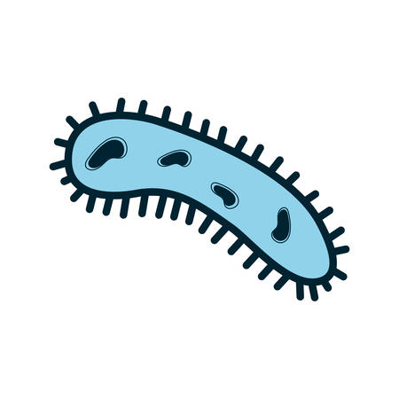Virus line and fill style icon design, Bacterium organism molecule microbe cell disease illness health medical and infection theme Vector illustrationのイラスト素材