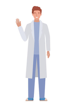 Man doctor with uniform design of Medical care health emergency aid exam clinic and patient theme Vector illustrationのイラスト素材