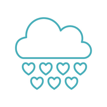 cloud with hearts line style icon design of Humanity help cooperation together unity support covid 19 2019 community and union theme Vector illustrationのイラスト素材