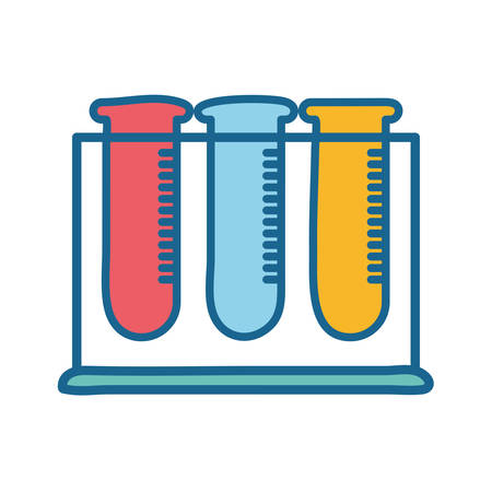 Tubes line and fill style icon design, Science chemistry laboratory research technology biology equipment and test theme Vector illustrationのイラスト素材