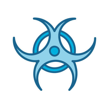 Hazard line and fill style icon design, Science chemistry laboratory research technology biology equipment and test theme Vector illustrationのイラスト素材