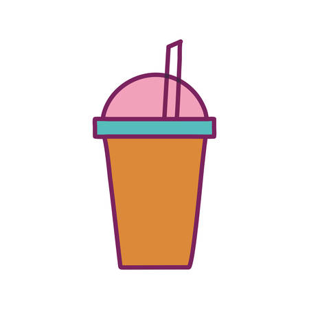 Coffee mug line and fill style icon design of time drink breakfast beverage shop morning store aroma and caffeine theme Vector illustrationのイラスト素材