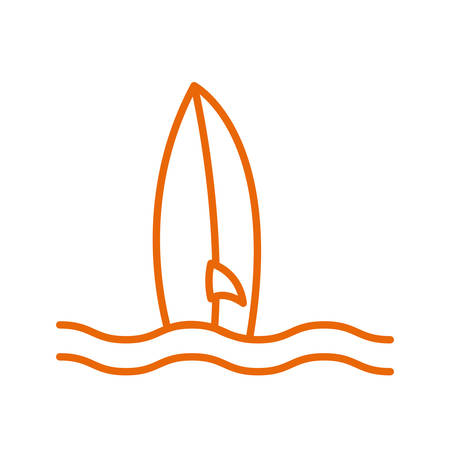 Surfboard line style icon design, Summer vacation tropical relaxation outdoor nature tourism relax lifestyle and paradise theme Vector illustrationのイラスト素材