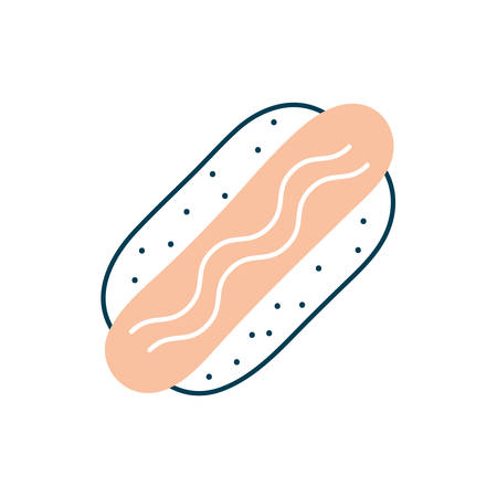 hot dog flat style icon design, food eat restaurant and menu theme Vector illustrationのイラスト素材