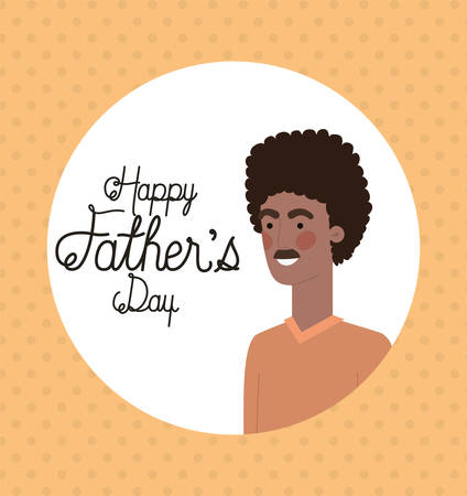 Happy fathers day text and man cartoon design, Celebration and love theme Vector illustrationのイラスト素材