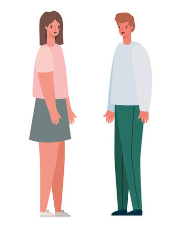Woman and man avatar cartoon design, Person people and human theme Vector illustrationのイラスト素材