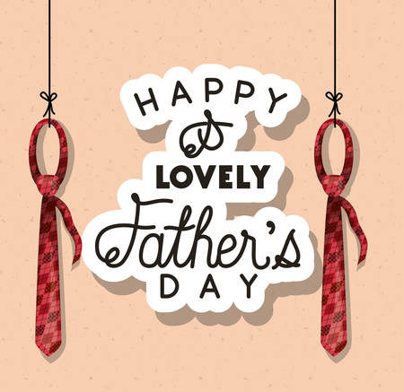 Happy and lovely fathers day and neckties design, Celebration and love theme Vector illustrationのイラスト素材