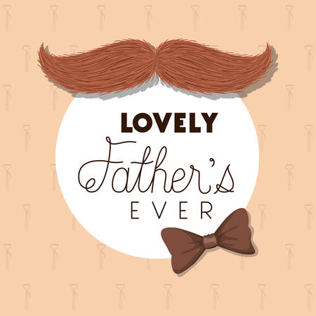 Lovely fathers ever mustache and bowtie design, Happy fathers day celebration and love theme Vector illustrationのイラスト素材